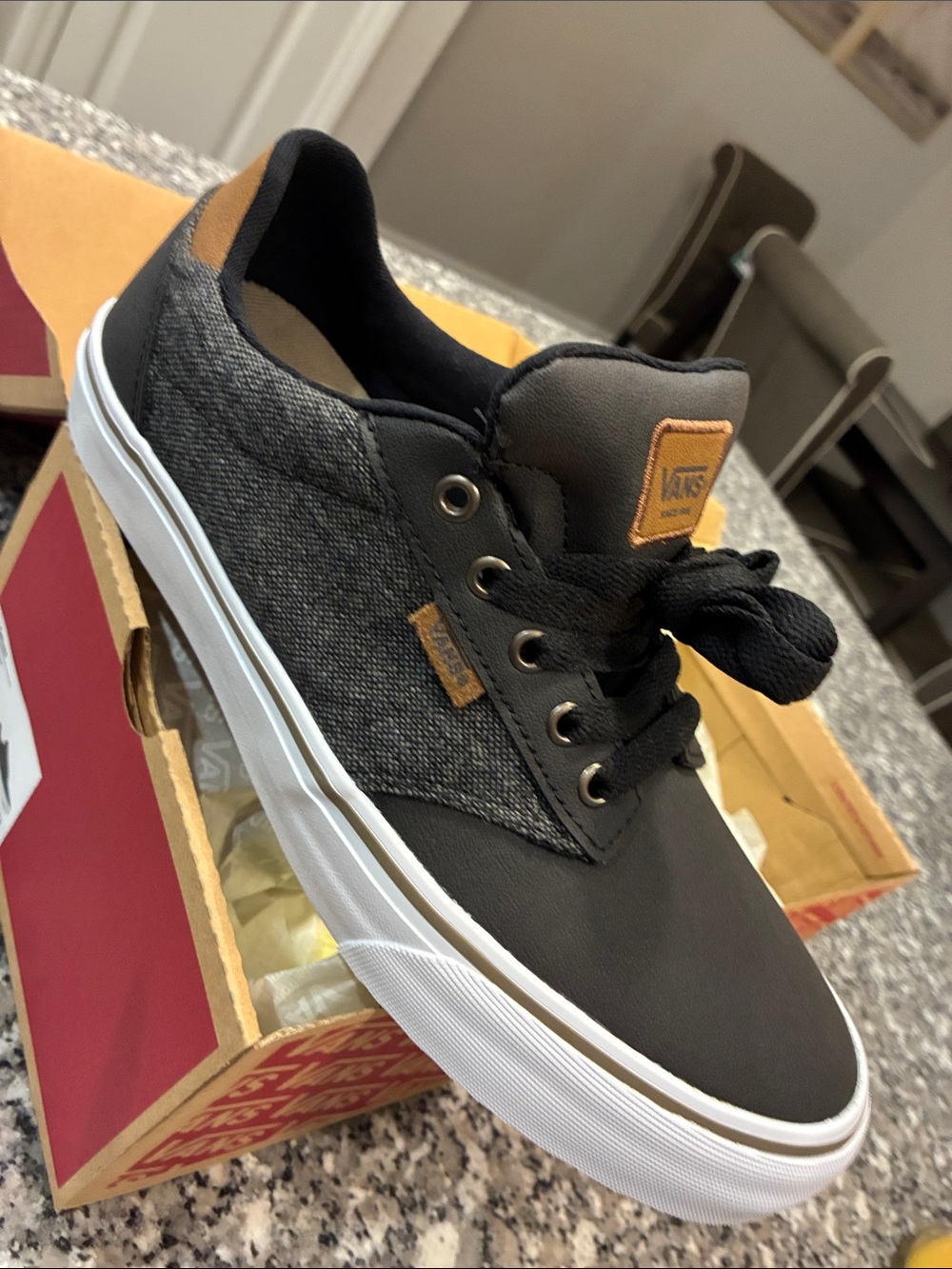 Vans Black and Charcoal Low-Top Canvas Sneakers - Picture 3 of 8